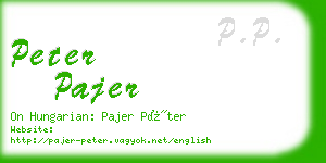 peter pajer business card